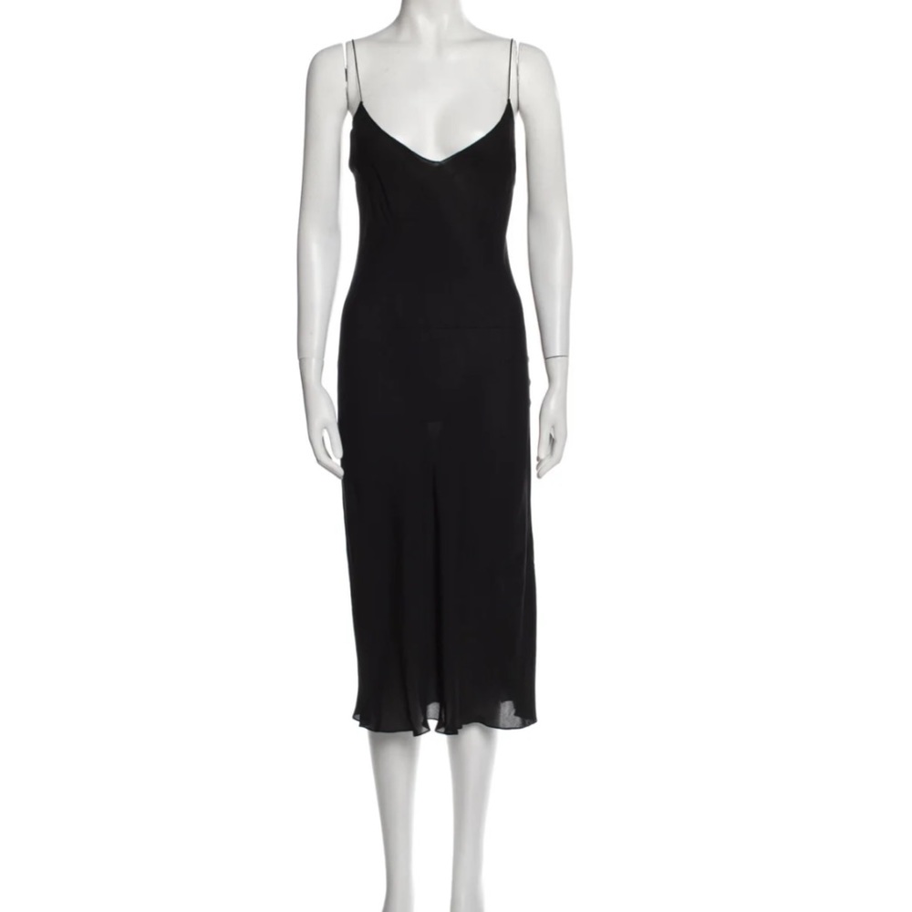 Lauren Ralph Lauren - black sleeveless 100% silk slip dress
